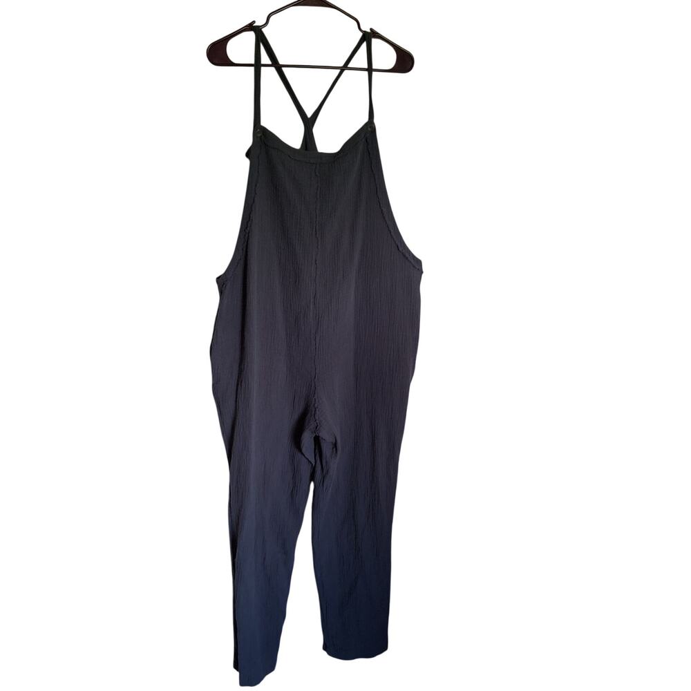 Magnolia Boutique Crinkle Cotton Overalls Jumpsuit L